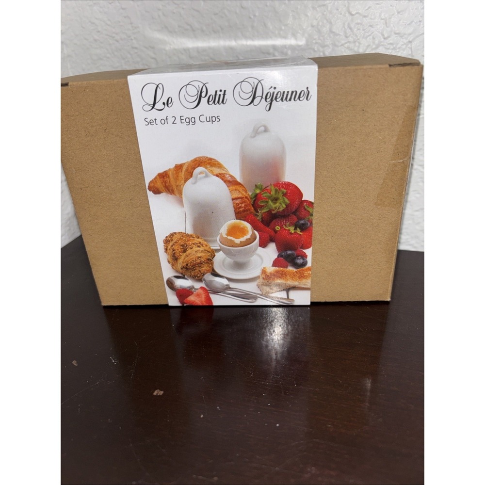 BIA‎ Cordon Bleu Set of 2 Porcelain Egg Cups, Domes Spoons